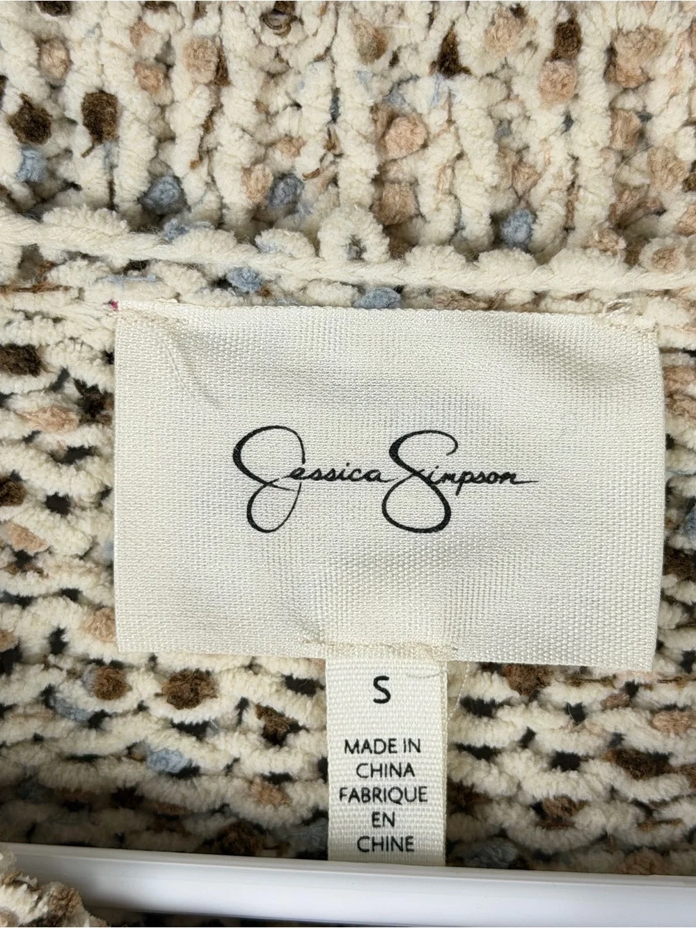 Jessica Simpson Neutral Speckled Crewneck Sweater in Oatmeal Pullover